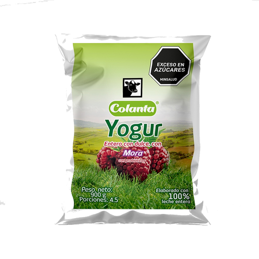 [053038] Yogur Colanta Mora Bolsa 900Gr