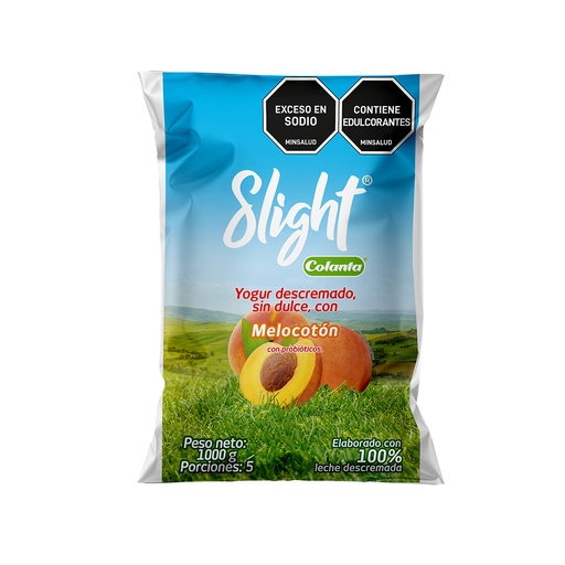 [008633] Yogur Colanta Slight Melocoton Bolsa 1000Gr