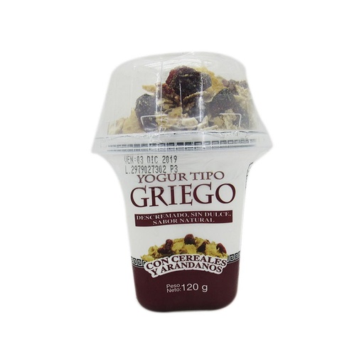 [051274] Yogur Griego Colanta Cereales y Arándanos 120Gr