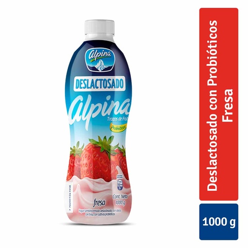 [005237] Yogurt Deslactosado Fresa Alpina 1000Gr