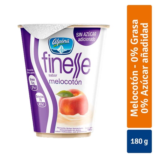 [005318] Yogurt Finesse Melocoton Vaso 180Gr