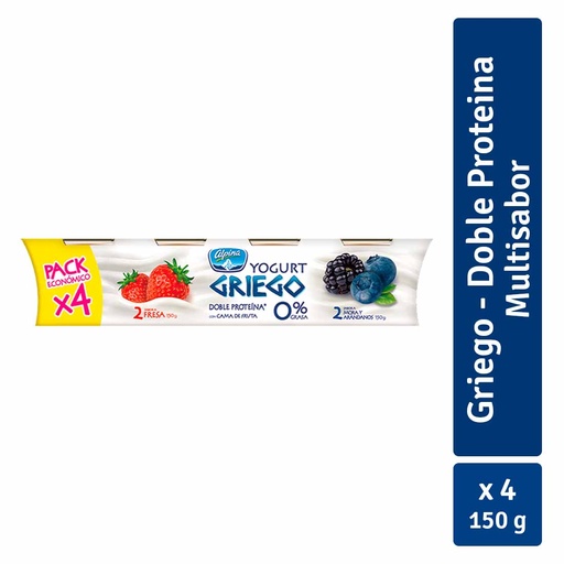 [017419] Yogurt Griego Alpina Surtido 4 Unidades 600Gr