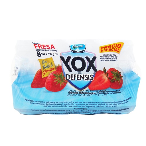 [017394] Yox Fresa 8 Unidades 800Gr