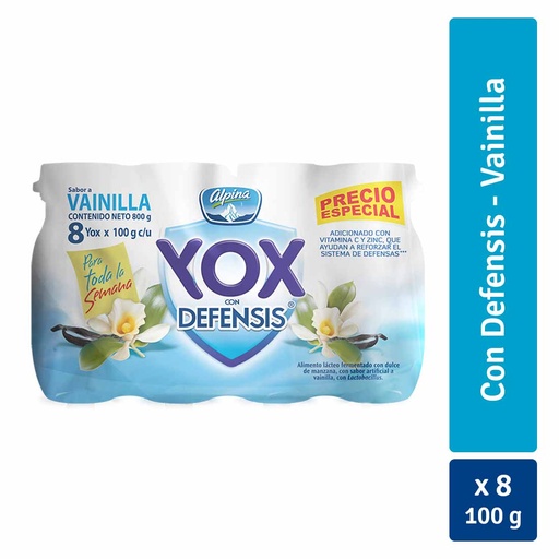 [017395] Yox Vainilla 8 Unidades 800Gr