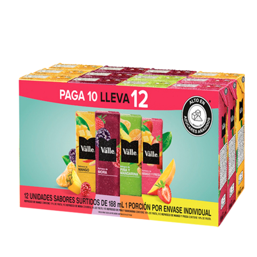 [053553] Del Valle Sabores Surtidos Tetrapak Pague 10 Lleve 12 Unidades