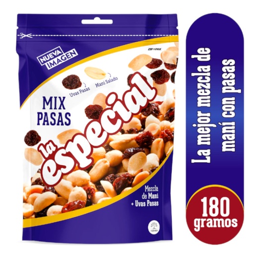 [053566] Maní La Especial Mix Pasas Doypak 180Gr