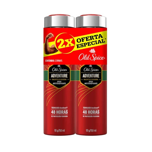 [053605] Desodorante Old Spice Adevnture Spray 2 Unidades 93Gr C/U