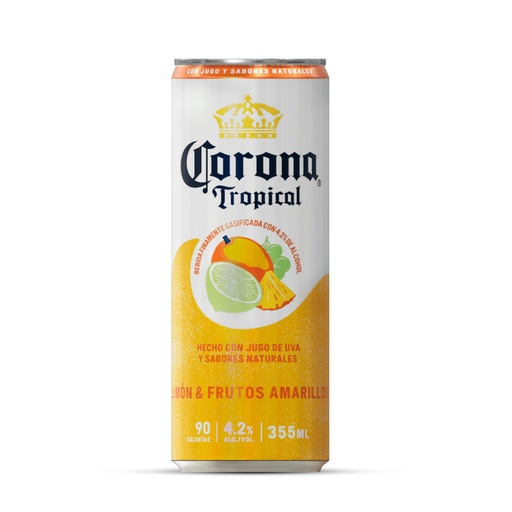 [053629] Bebida Gasificada con Alcohol Corona Tropical Limón Frutos Amarillos 355Ml
