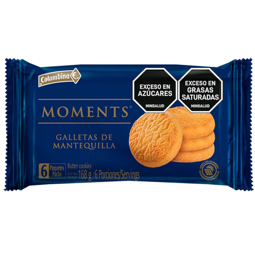 [053675] Galleta Moments de Mantequilla 6 Unidades 168Gr