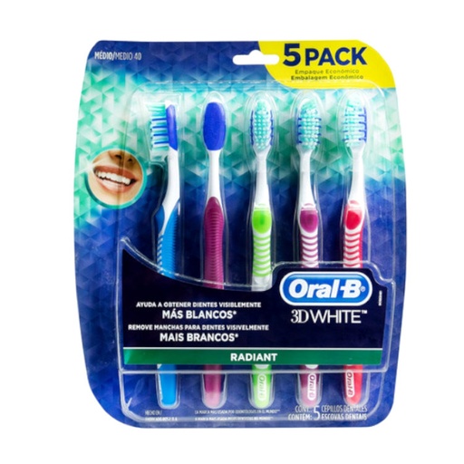[041913] Cepillo Dental Oral-B 3D White 5 Unidades