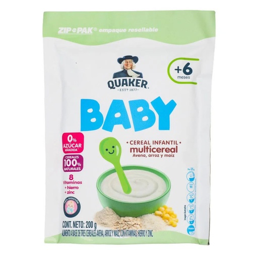 [053681] Cereal Baby Quaker Multicereal 200Gr