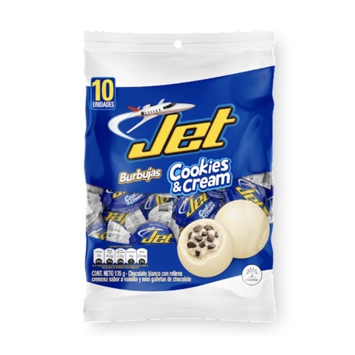 [053720] Burbujas Jet Cookies And Cream 10 Unidades 135Gr