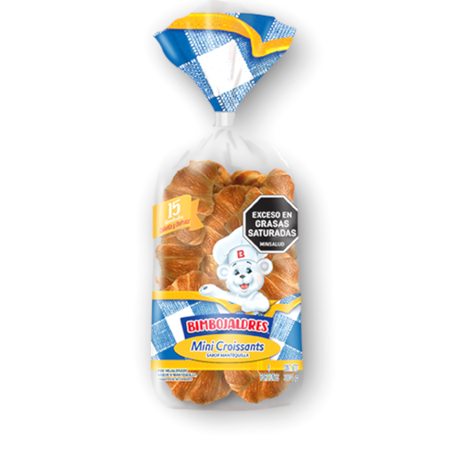 [053729] Mini Croissants Bimbojaldres Mantequilla 15 Unidades 304Gr