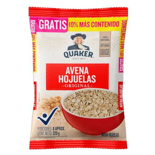 [045668] Avena Quaker Hojuelas Bolsa 220Gr