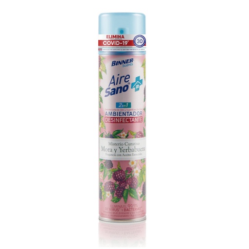 [053788] Ambientador Desinfectante Aire Sano Binner Mora y yerbabuena 400Ml