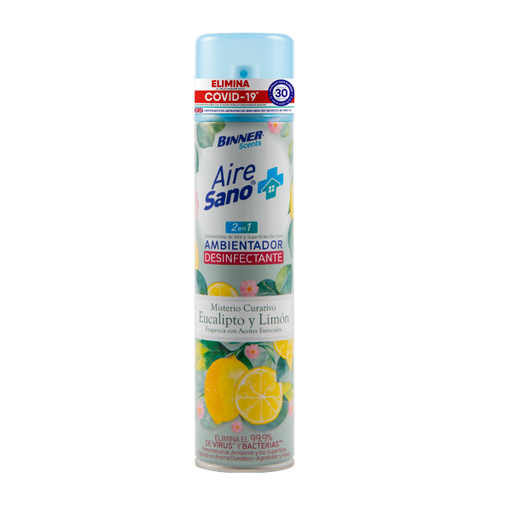 [053789] Ambientador Desinfectante Aire Sano Binner Eucalipto y Limón 400Ml