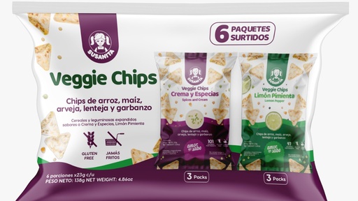 [053886] Veggie Chips Susanita Surtido 6 Unidades
