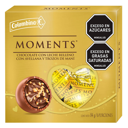 [053900] Estuche Moments Chocolate Relleno 6 Unidades 84Gr