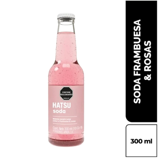 [053953] Hatsu Soda Botella Frambuesa Rosas 300Ml