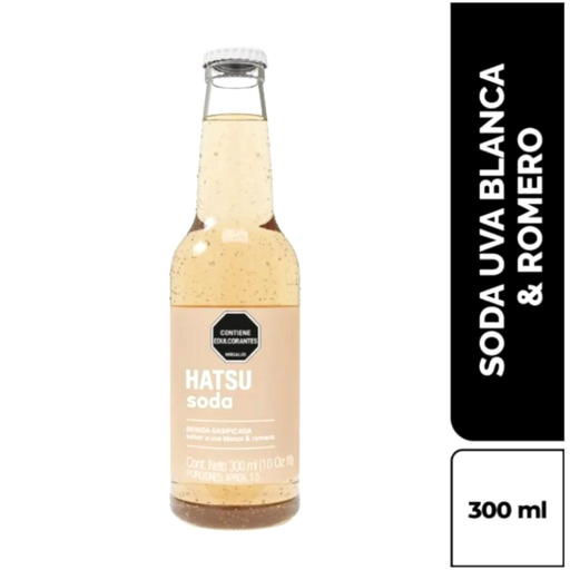 [053954] Hatsu Soda Botella Uva Blanca Y Romero 300Ml