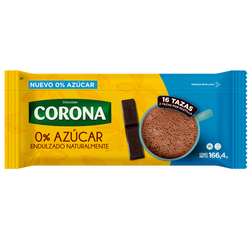 [054015] Chocolate Corona 0% Azúcar 166.4Gr