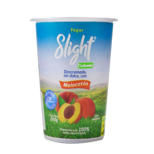 [054137] Yogur Colanta Slight Melocotón Vaso 190Gr