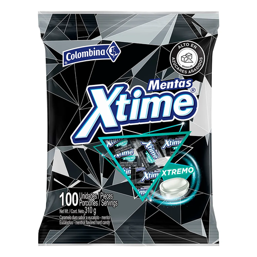 [054158] Mentas Xtime Xtremo 100 Unidades 310Gr