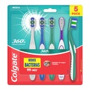 Cepillo Dental Colgate 360 Limpieza 5 Unidades 