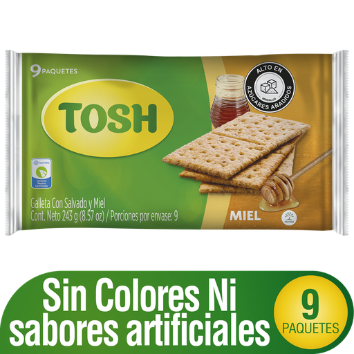 [054175] Galletas Tosh Miel 9 Paquetes 243Gr