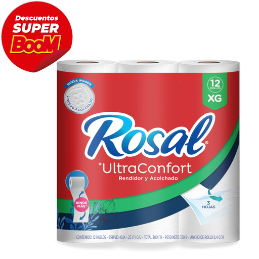 [054245] Papel Higiénico Rosal Ultra Confort XG 12 Unidades