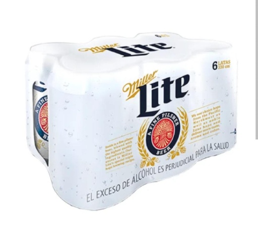 [054248] Cerveza Miller Lite Lata 6 Unidades 330Cc 