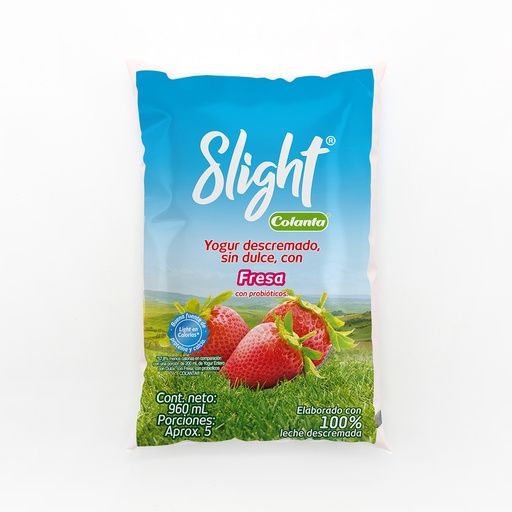 [054259] Yogur Colanta Slight Fresa Bolsa 980Gr