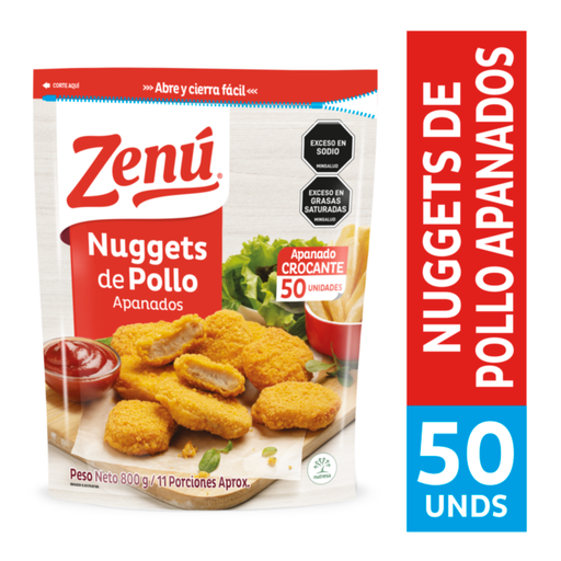 [054286] Nuggets Pollo Apanado Zenu 50 Unidades 800Gr