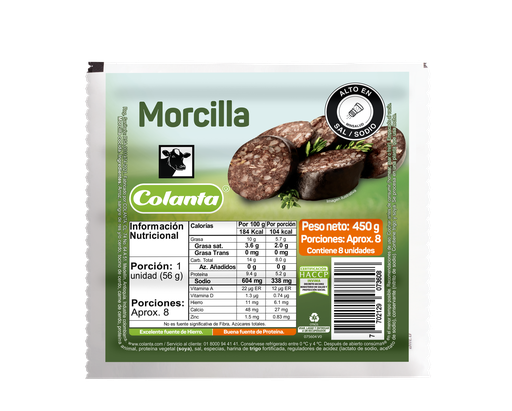 [054302] Morcilla Colanta 8 Unidades 450Gr