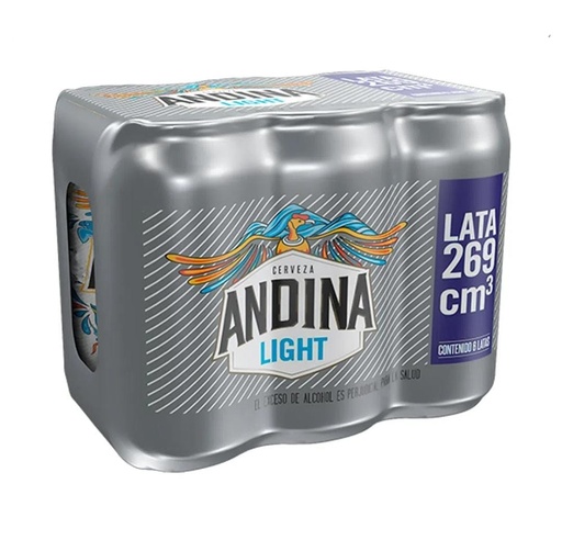 [054330] Cerveza Andina Light  Lata 6 Unidades 269Cc