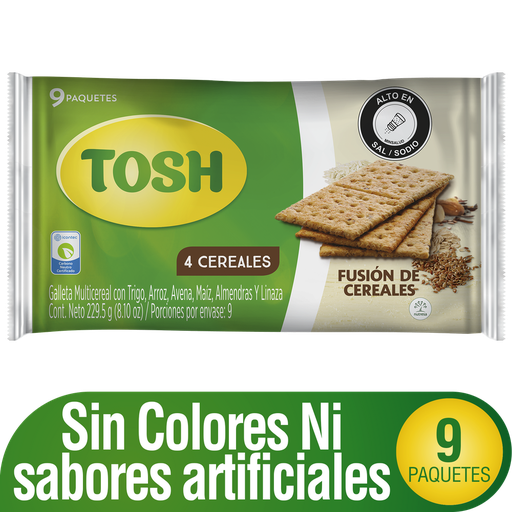[054351] Galletas Tosh Fusión Cereales 9 Paquetes 229Gr