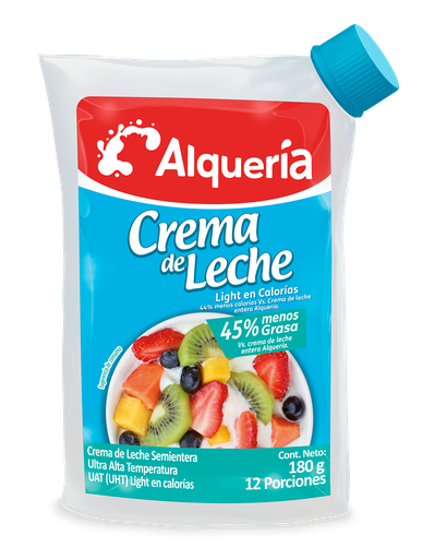 [054363] Crema De Leche Alquería Light Doypack 180Gr