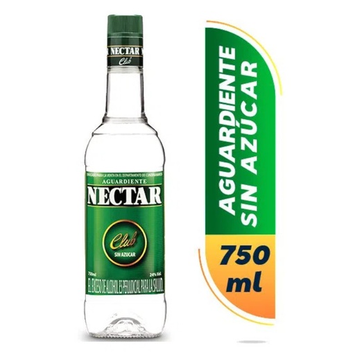 [054371] Aguardiente Nectar Club Sin Azúcar Botella 750Ml
