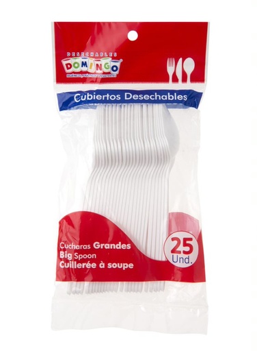 [008299] Cuchara Desechable Grande Domingo 25 Unidades