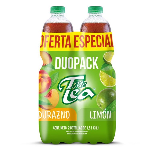 [014931] Mr Tea Duopack Durazno Limón Oferta Especial 1500Ml