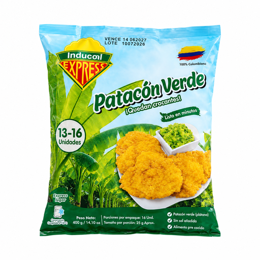 [054412] Patacón Verde Inducoal Express 13-16 Unidades 400Gr