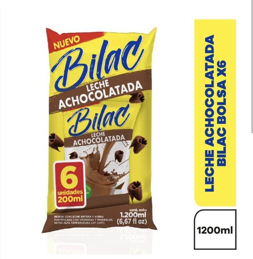 [054440] Leche Achocolatada Bilac 6 Unidades 1200Ml