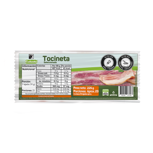 [054441] Tocineta Colanta 225Gr