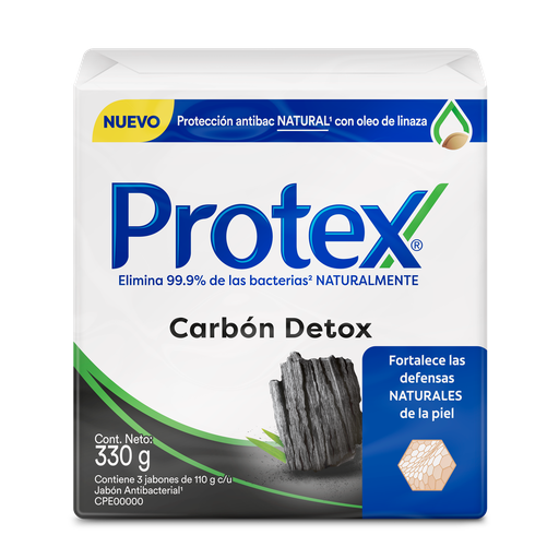 [054452] Jabón Protex Carbón Detox 3 Unidades 330Gr