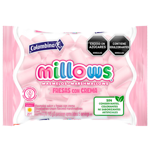 [054470] Masmelos Millows Fresa Crema 145Gr