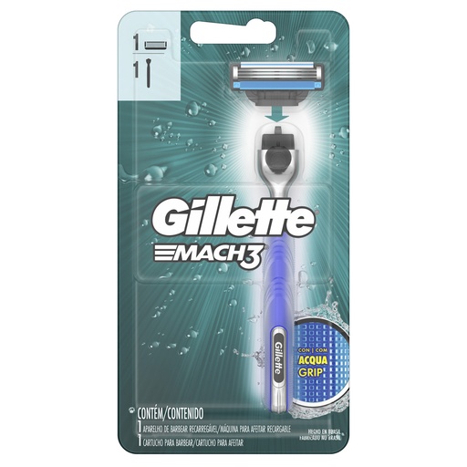 [054472] Maquina Afeitar Gillette Mach3 Acqua Grip 1 Unidad