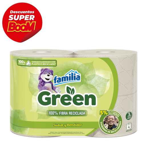 [052097] Papel Higiénico Familia Green 4 Unidades