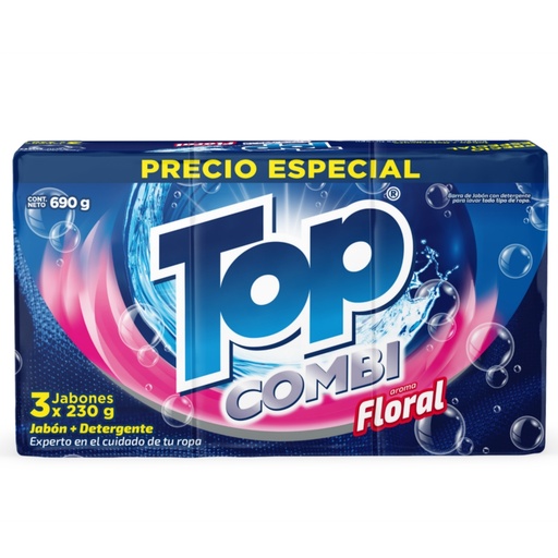 [054482] Jabón Top Combi Aroma Floral Barra 3 Unidades 690Gr