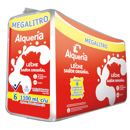 [054511] Leche UHT Alqueria Sabor Original 1100Ml 6 Unidades