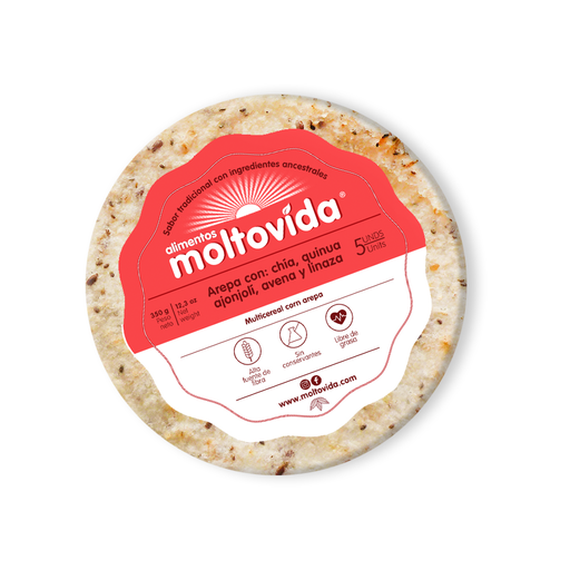 [054554] Arepa Multicereal Moltovida 5 Unidades 350Gr